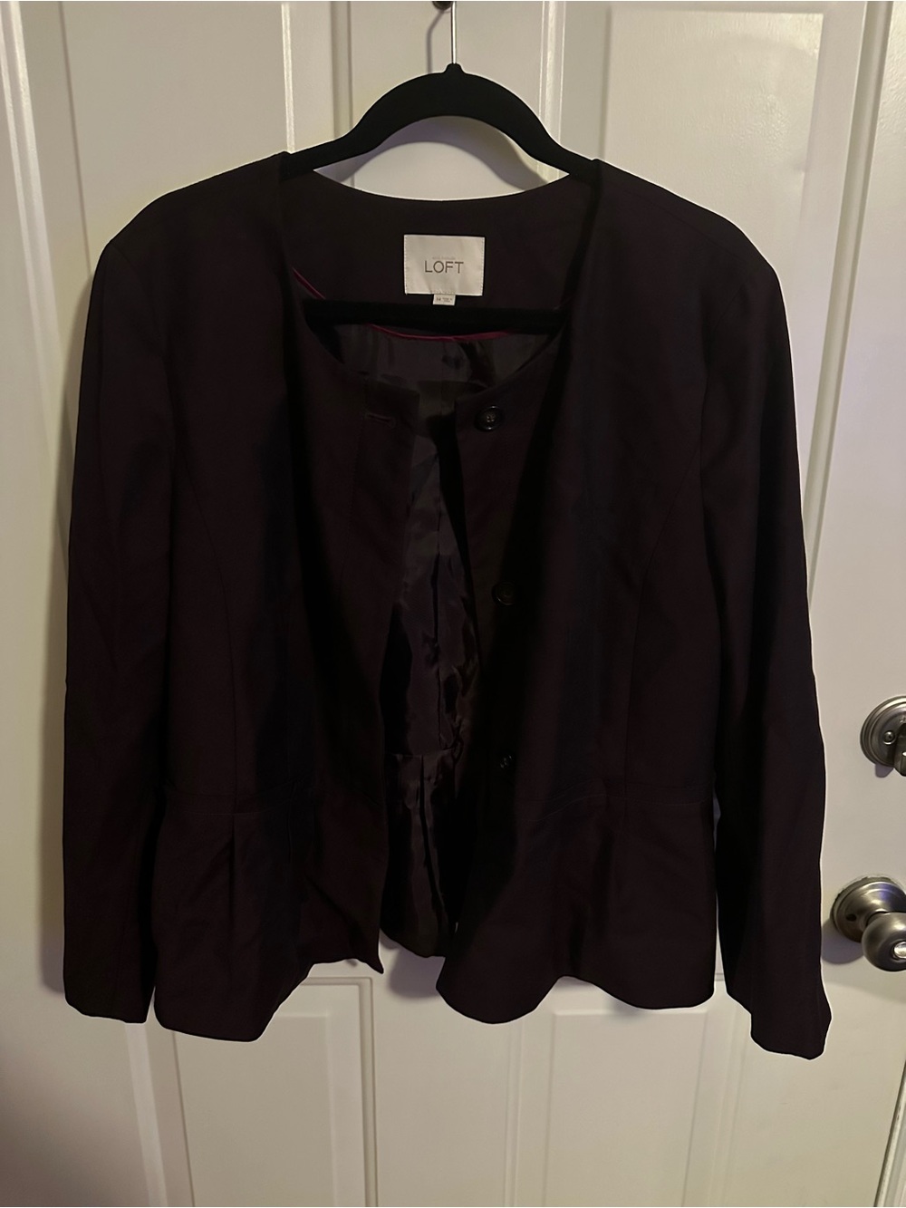 LOFT Black Collarless Women's Blazer Jacket